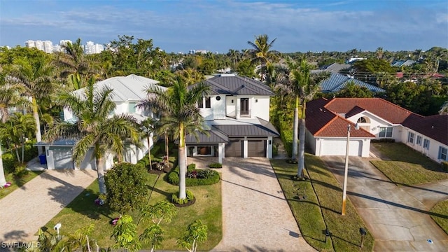 birds eye view of property with a residential view