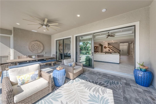 view of patio / terrace with ceiling fan