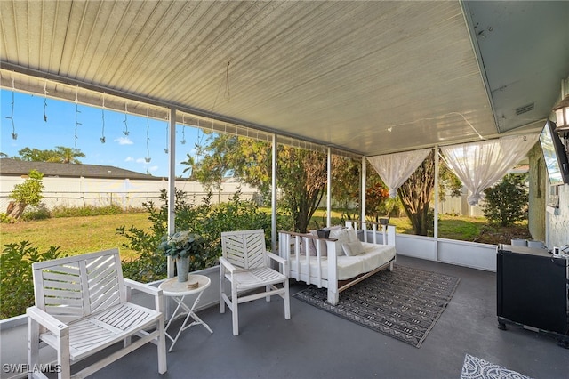 view of sunroom