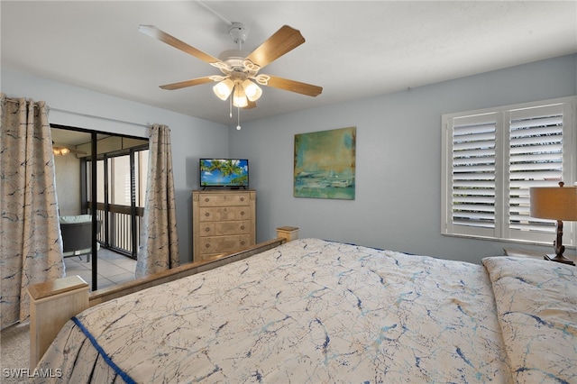 bedroom with ceiling fan