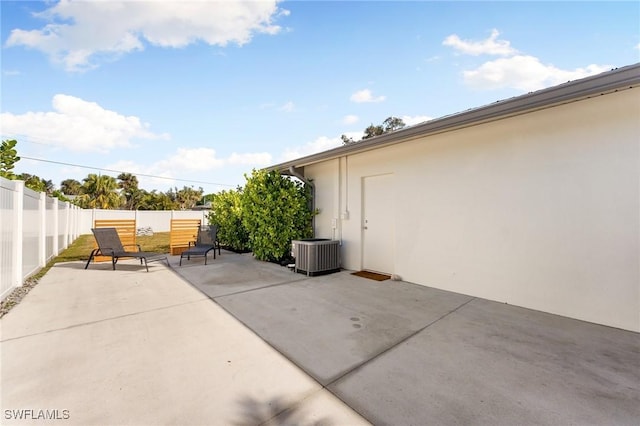 view of patio / terrace featuring central air condition unit