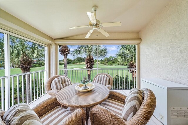 23566 Sandycreek Ter Unit 1409, Estero, FL 34135 - sunroom with golf course view and vaulted ceiling