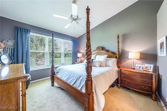 23566 Sandycreek Ter Unit 1409, Estero, FL 34135 - bedroom with carpet flooring, ceiling fan, and lofted ceiling