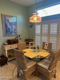 view of tiled dining area