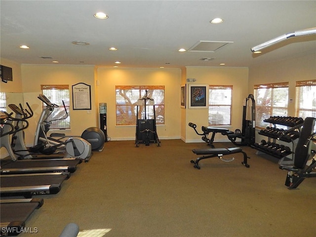 12571 Equestrian Cir Unit 902, Fort Myers, FL 33907 - workout area featuring recessed lighting and carpet