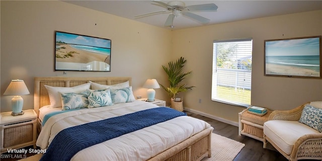 bedroom featuring dark hardwood / wood-style flooring