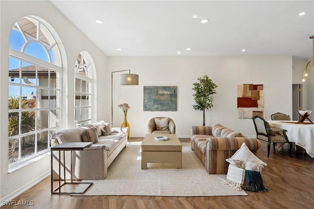 living room featuring light hardwood / wood-style floors