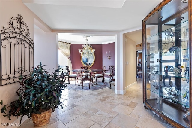 dining room featuring an inviting chandelier