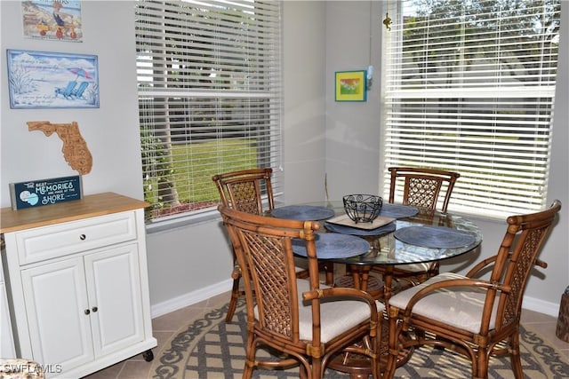 view of tiled dining space