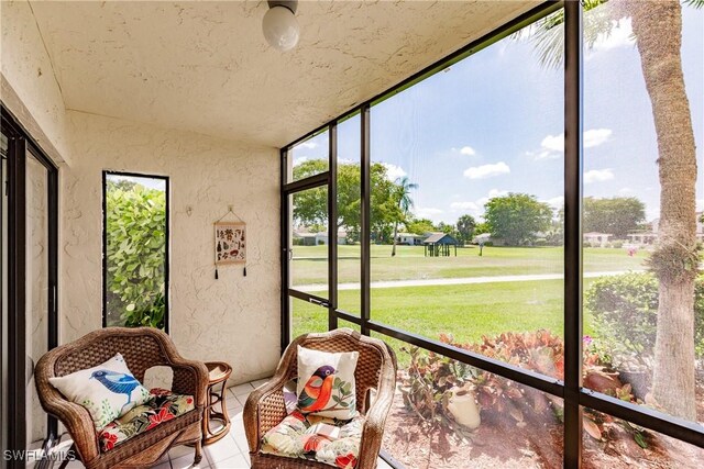 view of sunroom