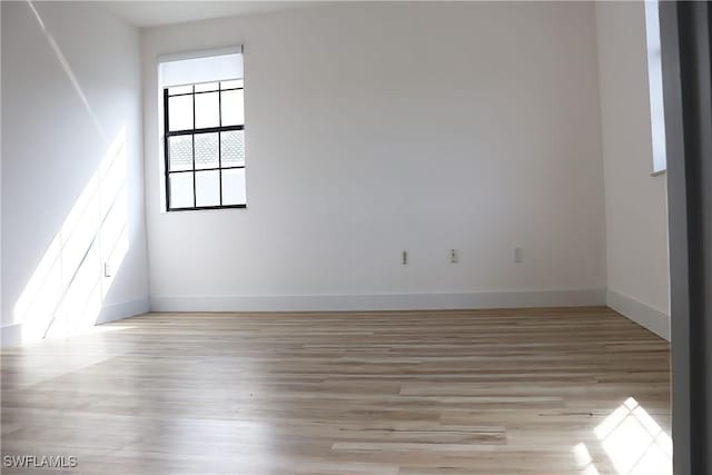 empty room featuring light wood-type flooring