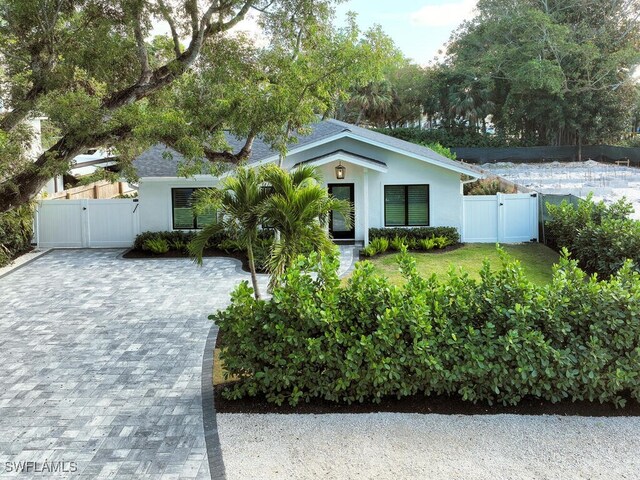 view of front facade with a front yard