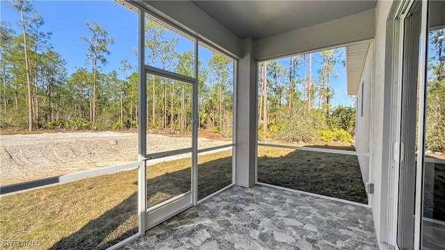 view of unfurnished sunroom