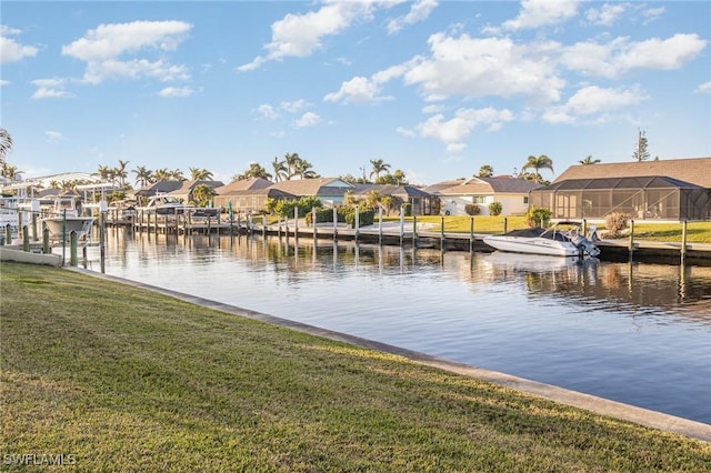 water view featuring a boat dock