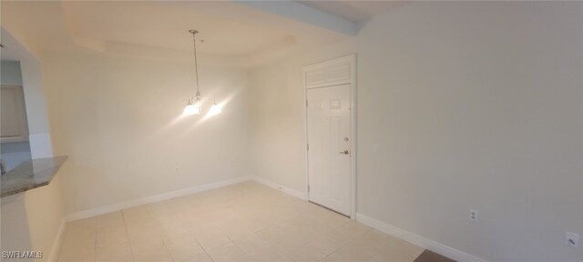 view of unfurnished dining area