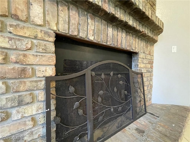 room details with a fireplace