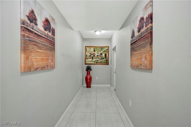 corridor featuring tile patterned flooring