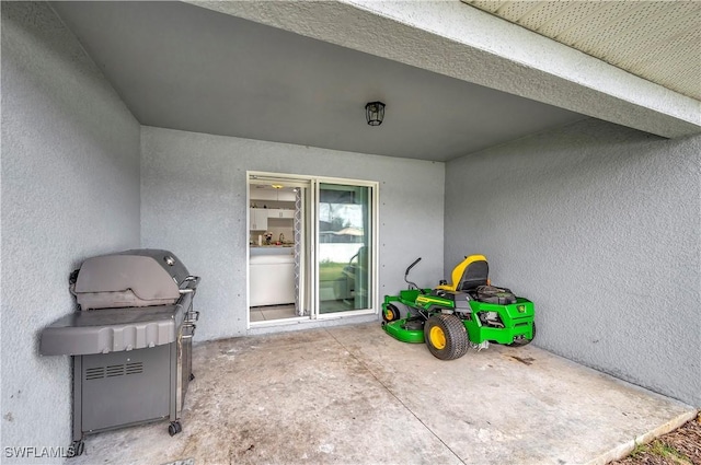 view of patio with area for grilling