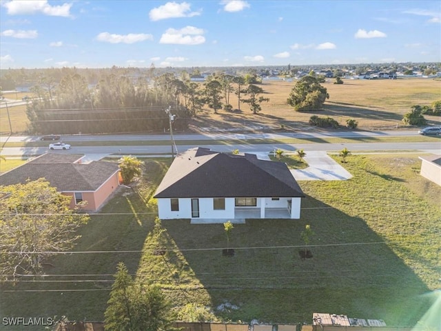 bird's eye view with a rural view