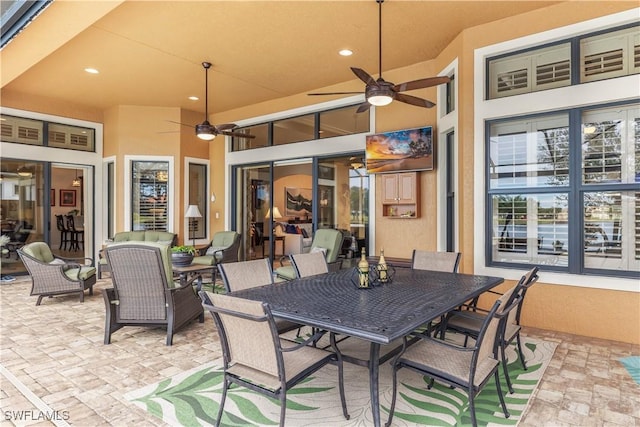 view of patio / terrace with ceiling fan