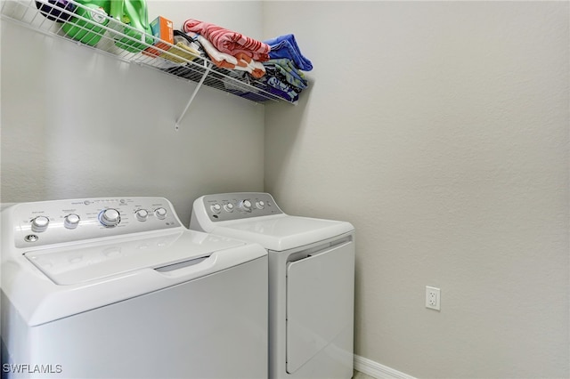 laundry room with washer and clothes dryer