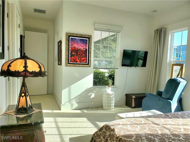 bedroom featuring visible vents