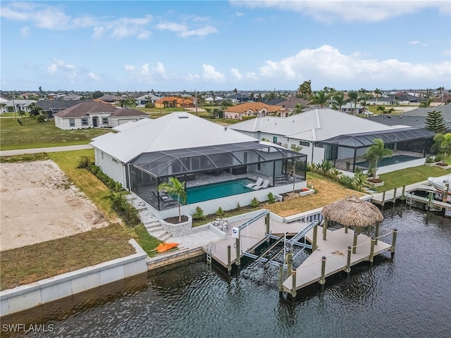 exterior space featuring a water view