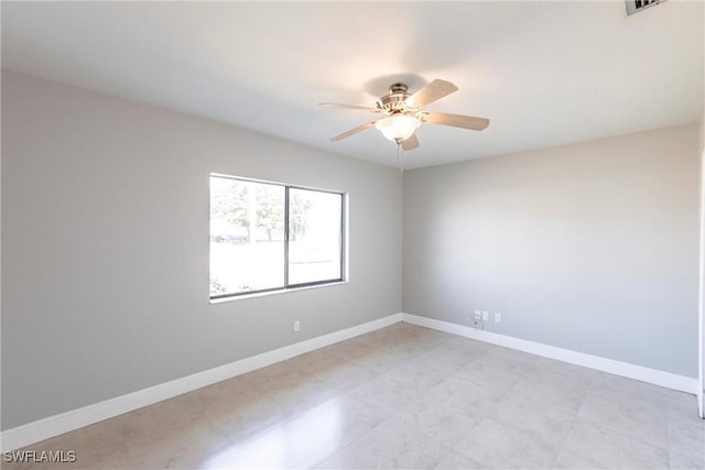 unfurnished room featuring ceiling fan