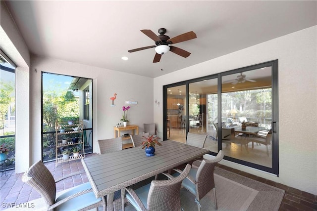 dining space with plenty of natural light