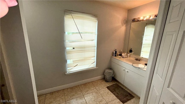 bathroom featuring vanity and tile patterned flooring