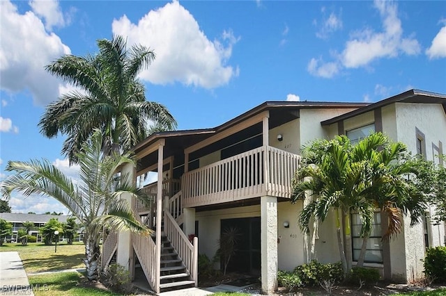 view of property with a garage