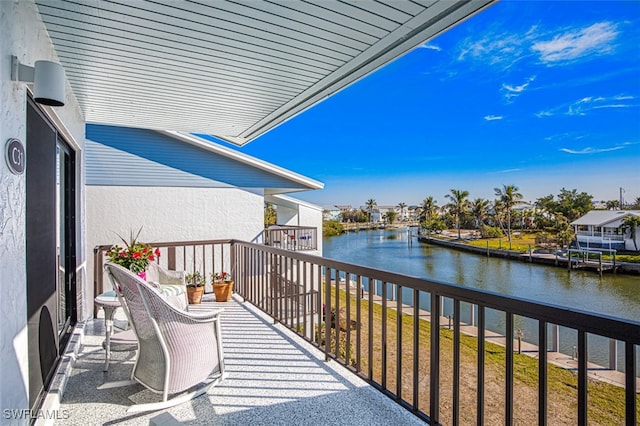 balcony with a water view