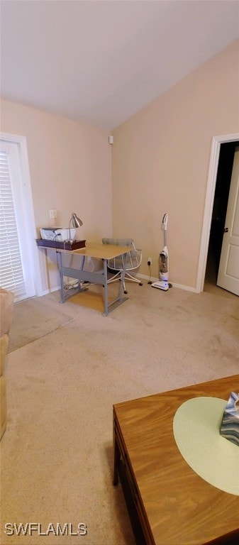 dining room with carpet flooring