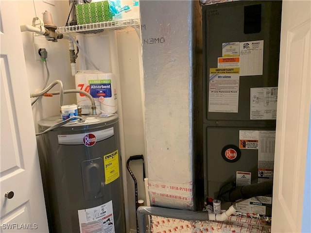 utilities featuring heating unit and water heater