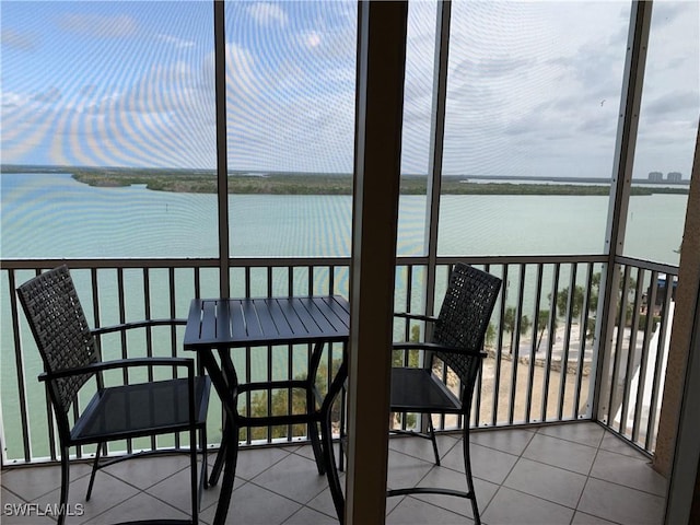 balcony with a water view