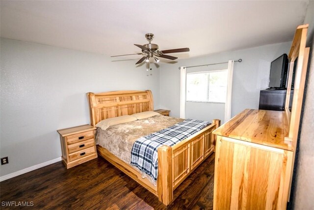 501 NE 24th Ter, Cape Coral, FL 33909 - bedroom featuring dark wood-type flooring and ceiling fan