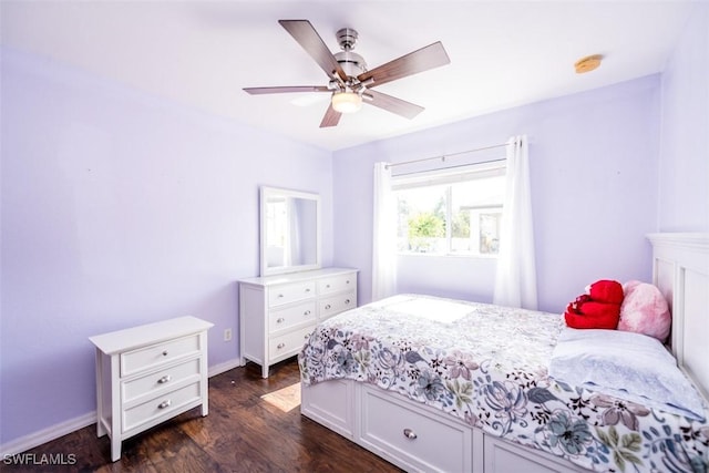 501 NE 24th Ter, Cape Coral, FL 33909 - bedroom featuring ceiling fan and dark hardwood / wood-style floors