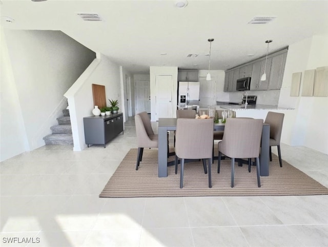 view of tiled dining area