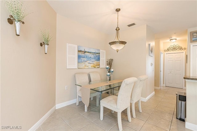 view of tiled dining area