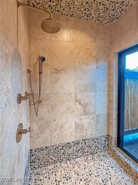 room details with tiled shower