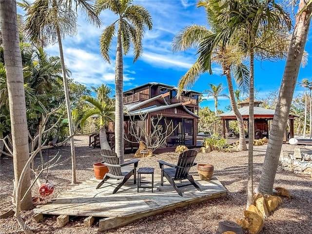 view of patio / terrace with a gazebo