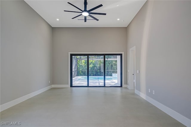 spare room featuring ceiling fan