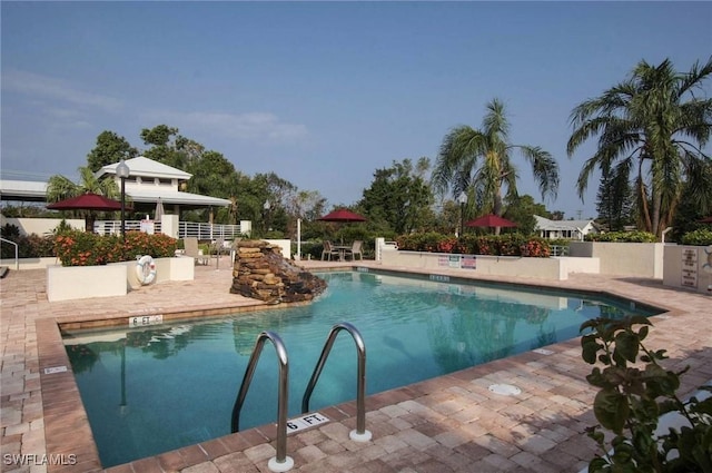 view of pool with a patio