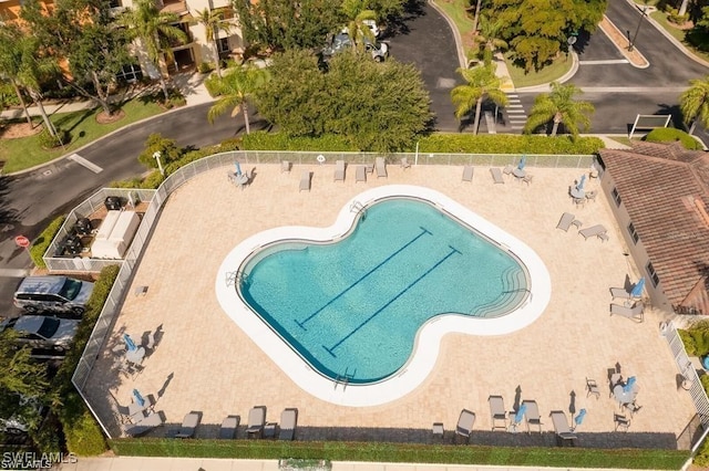 view of pool featuring a patio