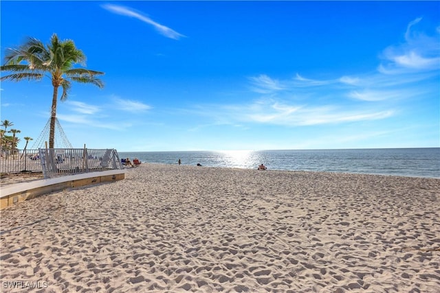 water view featuring a beach view