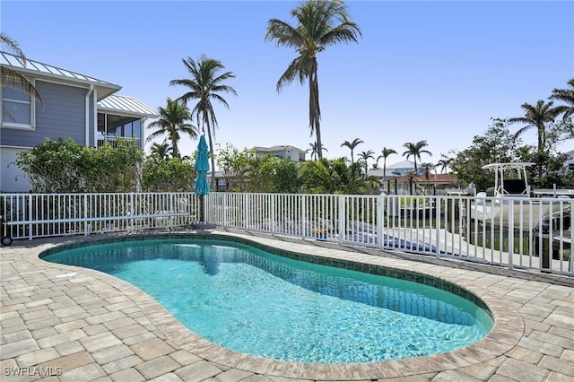 view of pool featuring a patio area