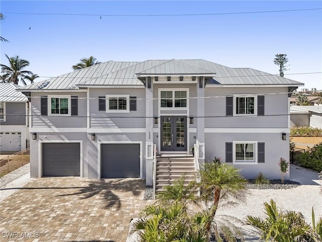 view of front of house with a garage