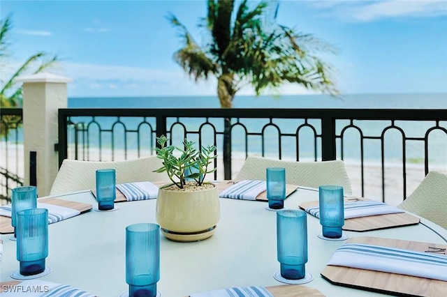 balcony with a water view