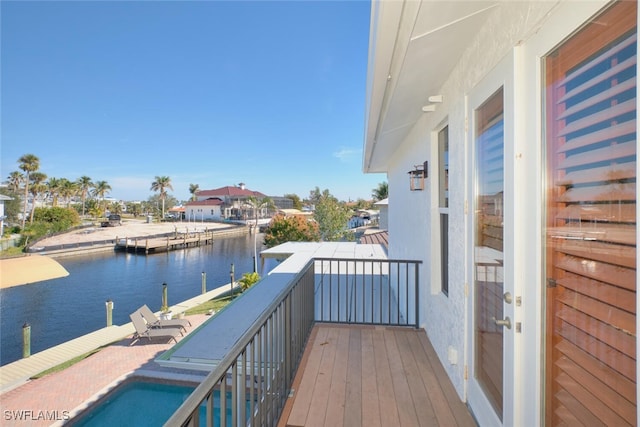 balcony with a water view