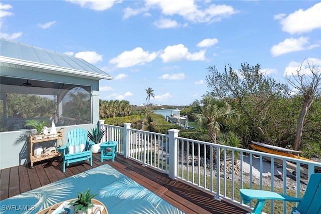 deck with a sunroom